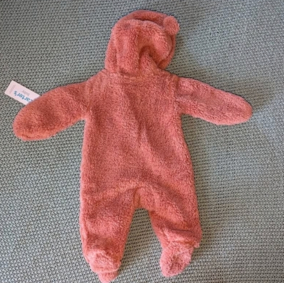 New Carter's Pink Cuddly Bear Sleep n Play, Jumpsuit, Newborn - Picture 5 of 5